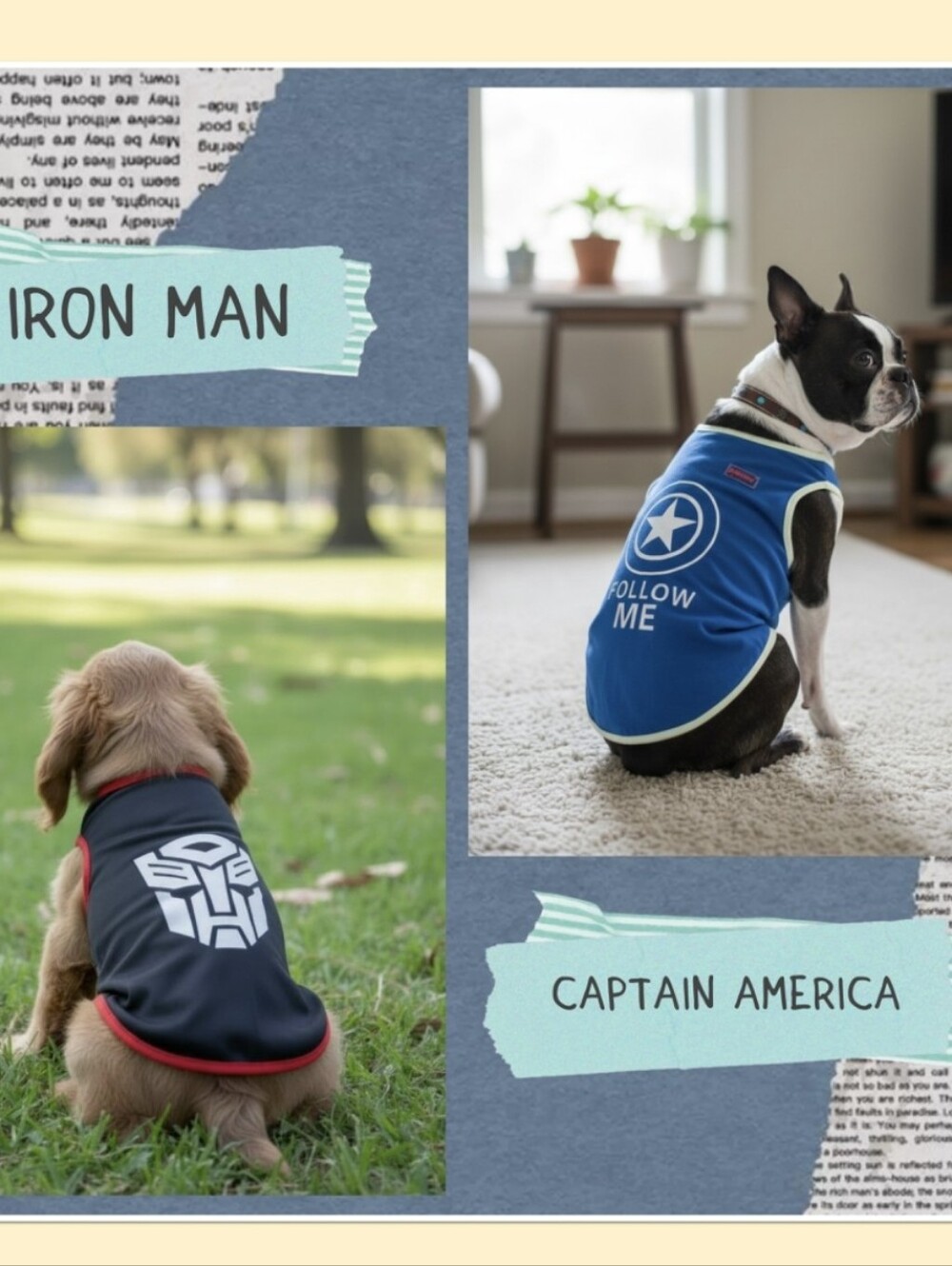 Pawow- Dog Tanks ,Caption American And Iron Man, Glow In Dark # DOGC12